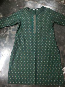 bottle green kurti