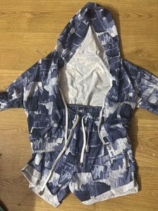 Blue Patterned Lounge Set