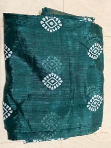 Teal Elegance: Cotton Silk Saree with Woven Zari