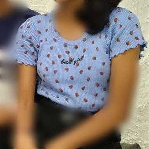 Cute Strawberry Print Crop Top