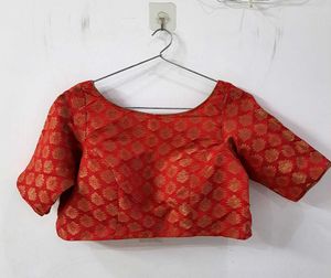 Red Brocade Blouse