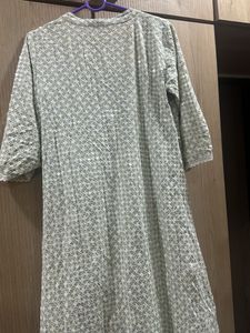 Sea Green Lucknowi Shrug And Inner