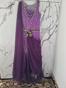 Heavy Designer Gown With Resin Matching Earings
