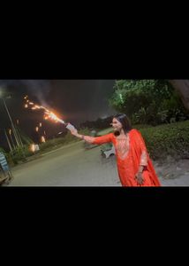 Orange Embroidered Kurta