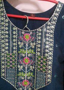 Elegant Navy Blue Kurta Set