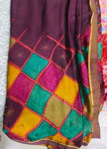 Colorful Diamond Pattern Saree