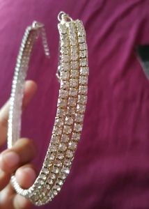 Diamond Silver Plated Alloy Choker
