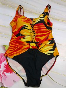 (200)Tropical Print Swimsuit