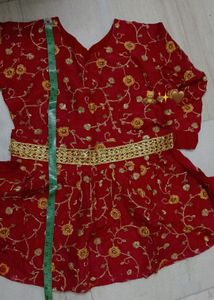 Paplum Top Pink Colour Full Embroidery