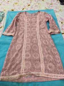 Pink Floral Lace Dress