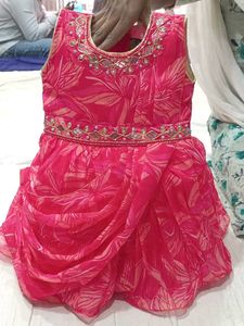 Pink Floral Embellished Dress