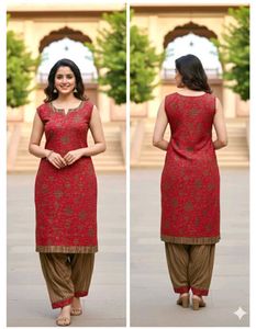 Rose & Brown Floral Salwar Kameez