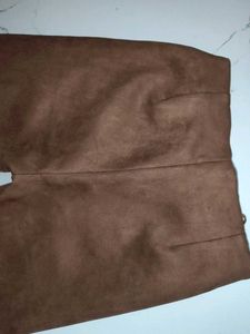 Suede Lace-Up Pants