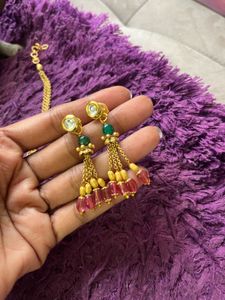 Elegant Layered Gold Tone Beaded Chain Set