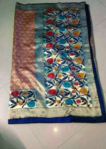 Beautiful multi colour banarasi silk saree