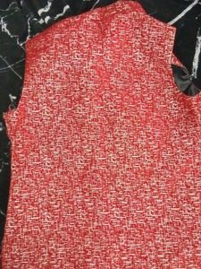 Red Textured Nehru Jacket (cash=low price) pls
