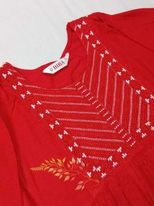 Red Kurti &amp; Pant Set