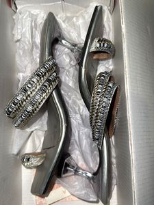 Silver Heels with Rhinestones