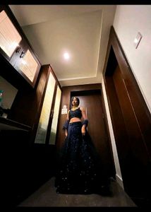 Designer Navy Blue🧿 Lehenga Choli with Net Dupatt