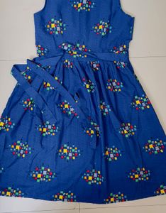 Blue Printed Dress