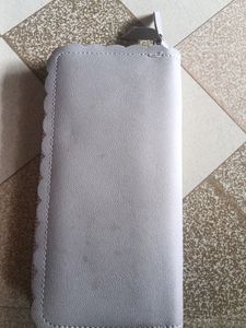NUDE CLUTCH WITH GOLDEN ZIP