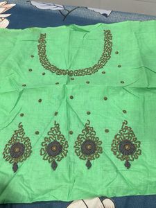 Embroidered Green Blouse Piece