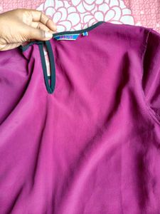 Magenta Top with Black Trim