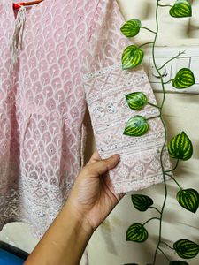 Pink Embroidered Kurta