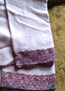 Cream Embroidered Pashmina Shawl