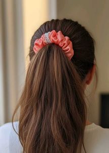 Peach Pearl Scrunchie