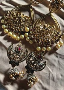 Elegant Gold &amp; Pearl Drop Earrings