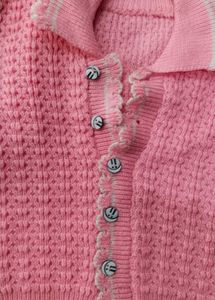 Cute Pink Knit Baby Cardigan