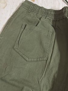 Olive Green Casual Pants