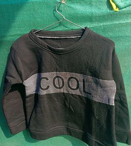 Black 'COOL' Sweatshirt ( free size upto M)