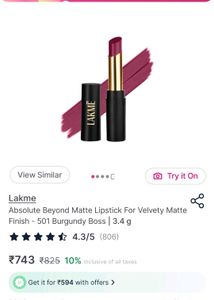 Lakme Beyond Matte Bullet Lipstick