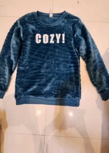 Max Cozy Blue faux fur Sweatshirt