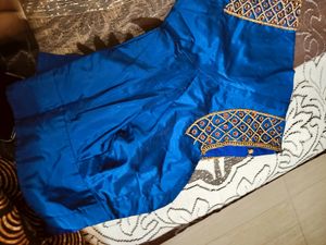 Stitched Maggam Work Blue