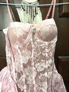 Pink Lace Mini Dress