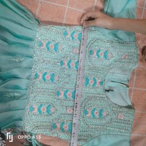 Aqua Embroidered Salwar Kameez