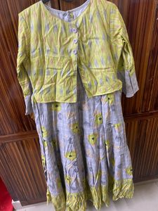 Floral Attached Coat Dress