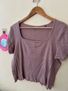 Mauve Square Neck Top
