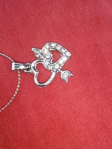 Silver colour heart chain