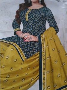 Green Olive Bandhini Special Cotton Fabric