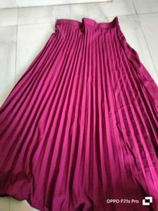 STYLESTONE Women Solid Pleated Pink Skirt