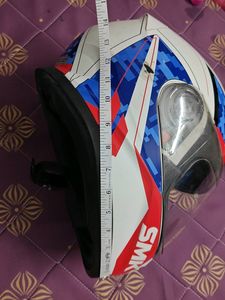 SMK FULLFACE MOTORCYCLE HELMET XL WHITE