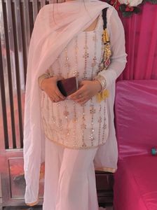 White Sharara Suit Set