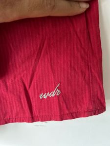 Red Peplum Casual Cotton Top