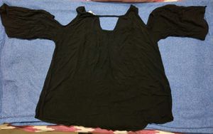 Classic Black Cold Shoulder Top