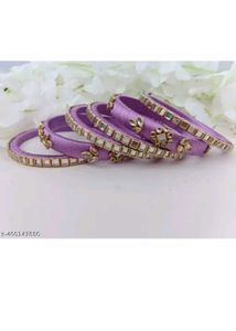 6 Bangles.. Kundan Silk Thread ...New
