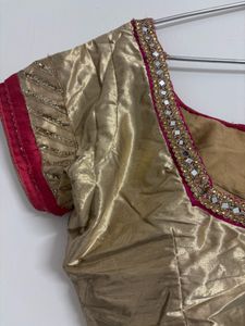 Elegant Pink &amp; White Saree